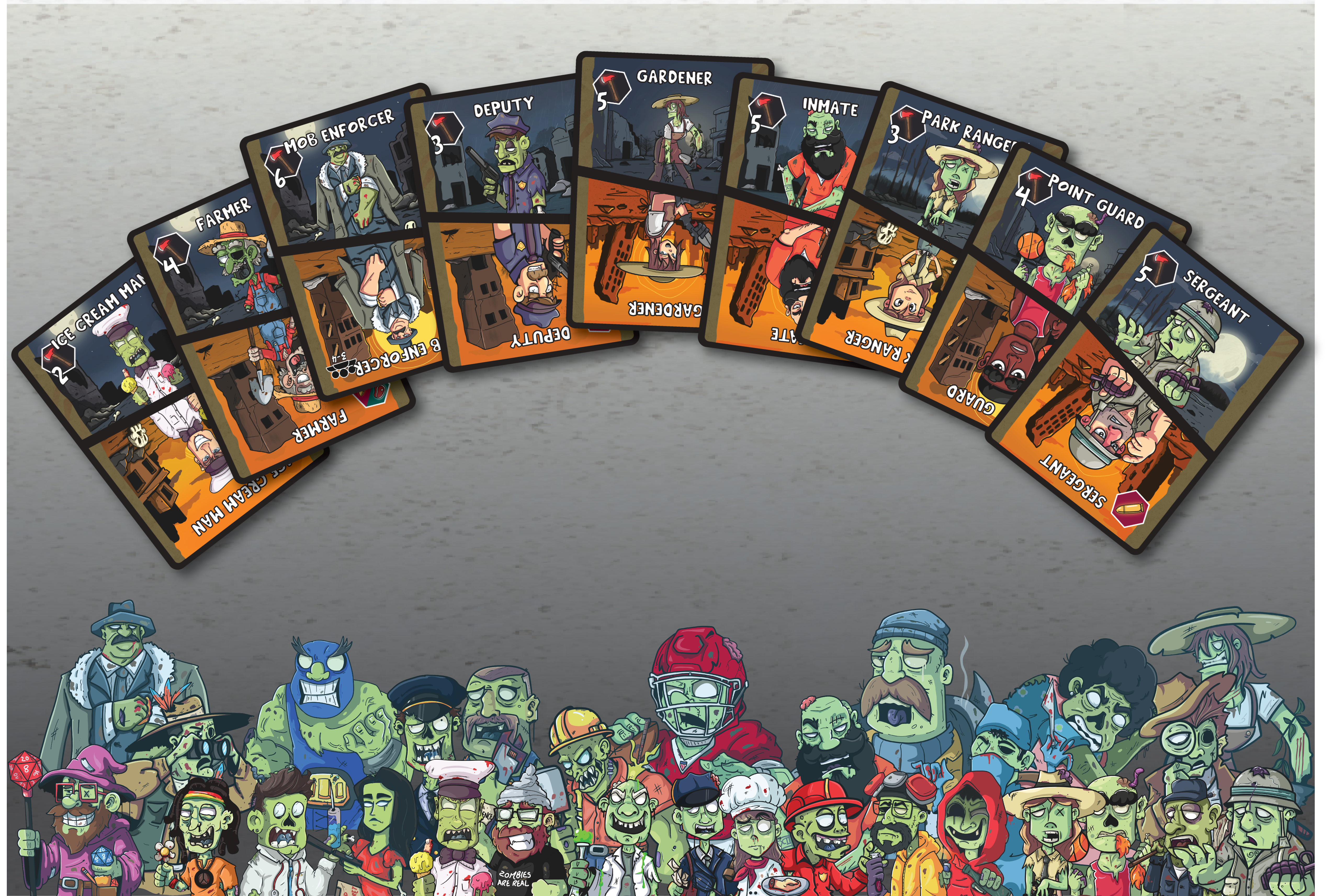 A selection of the 50+ unique characters