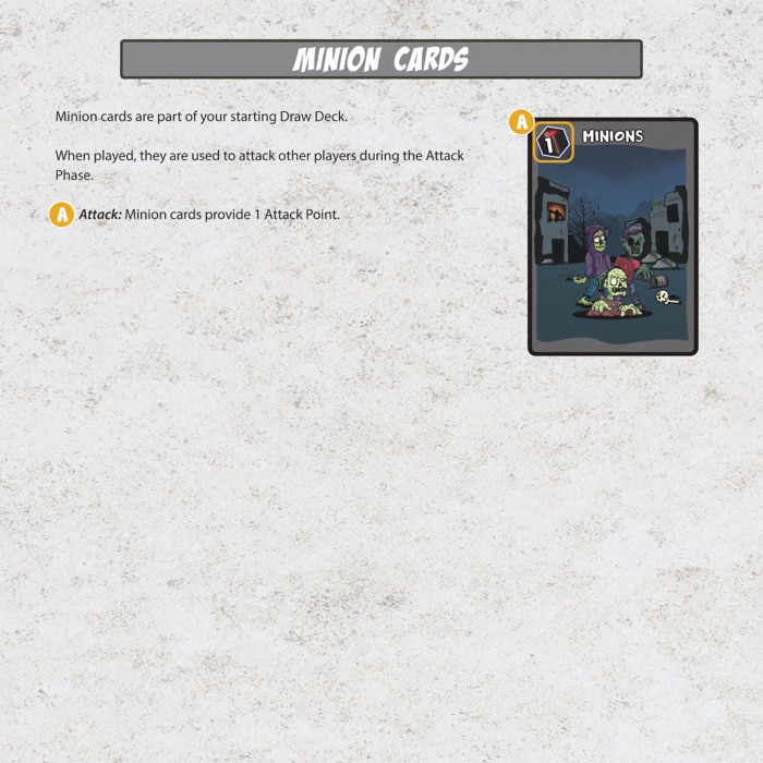 Minion card anatomy showing attack value