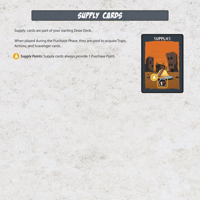 Supply card anatomy showing supply points